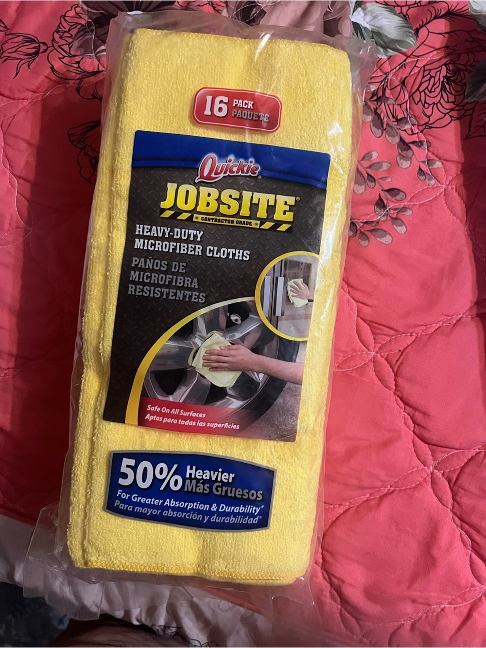 Jobsite Heavy-Duty Microfiber Cloths - Yellow (16 Pack)